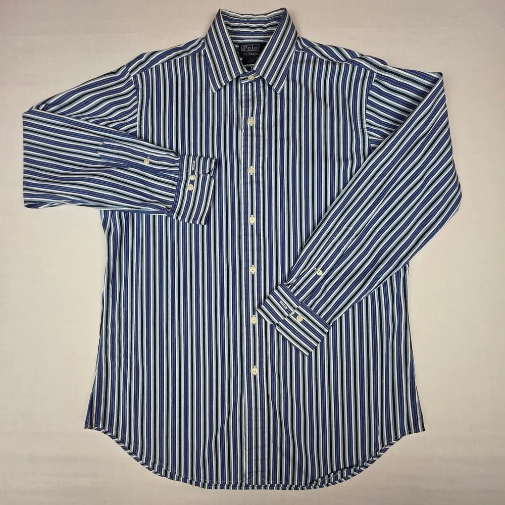 Polo Ralph Lauren Curham Classic Fit Button Down‎ Shirt Mens 15.5 Striped Cotton